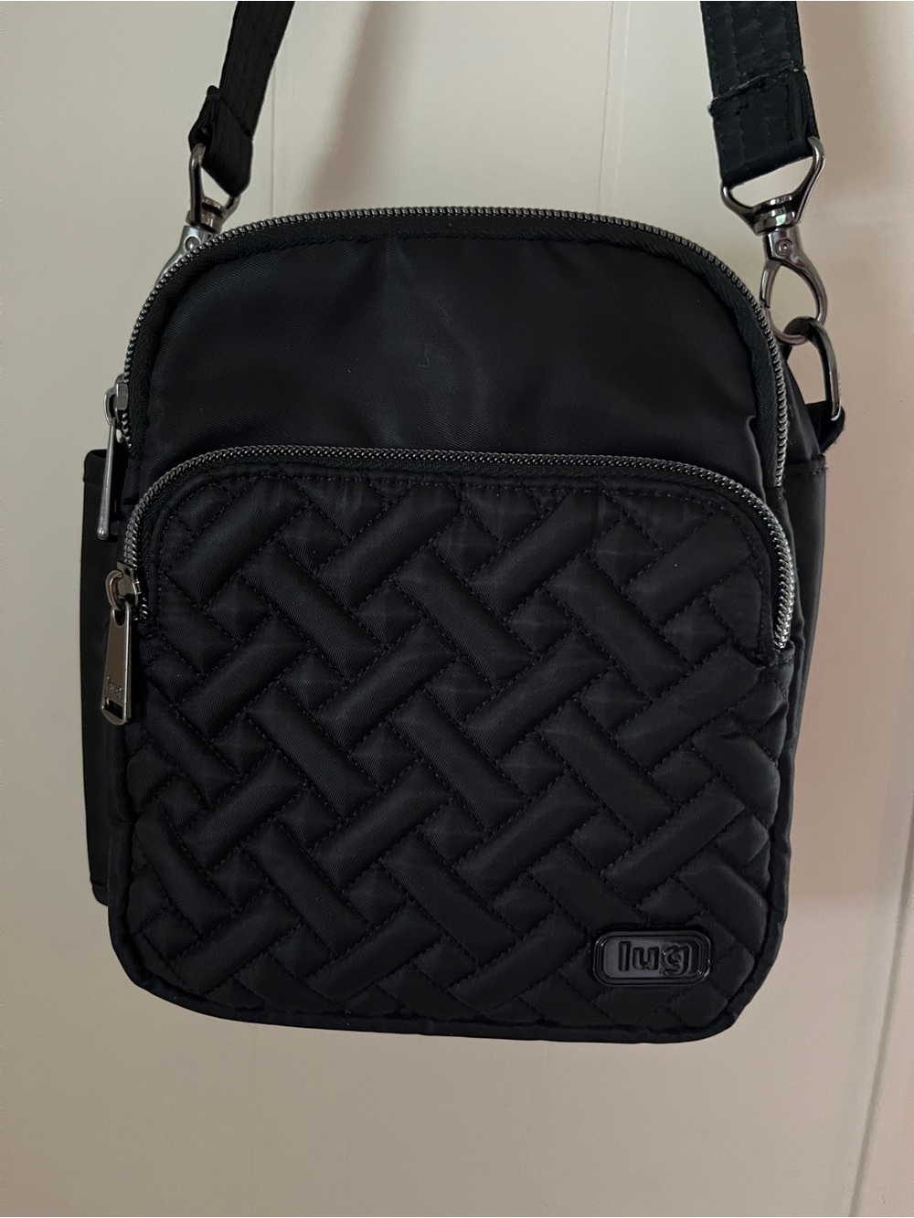 LUG Can Can Convertible Crossbody Bag EUC Black Quilted Travel